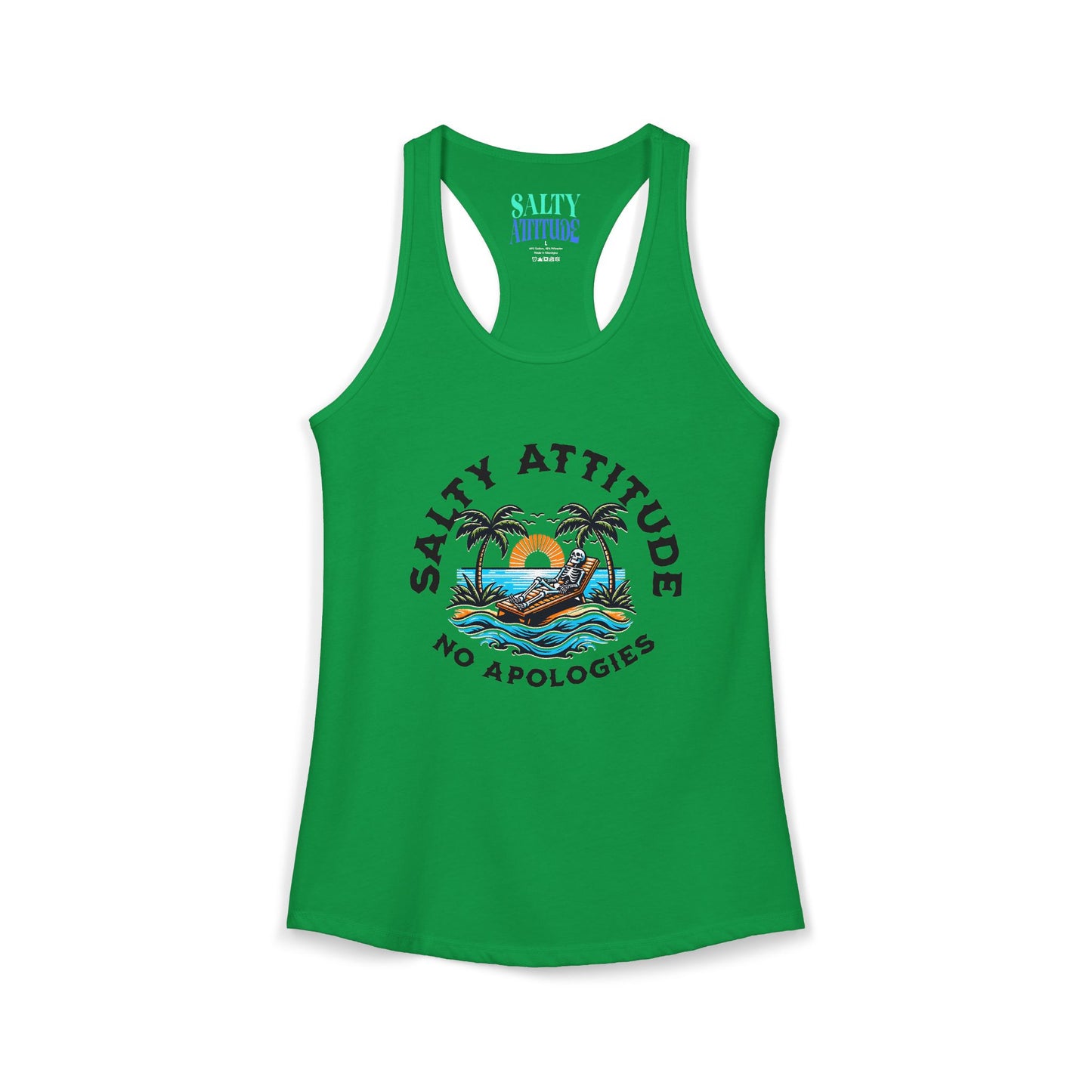 Skeleton Salty Attitude -  Women's Ideal Racerback Tank