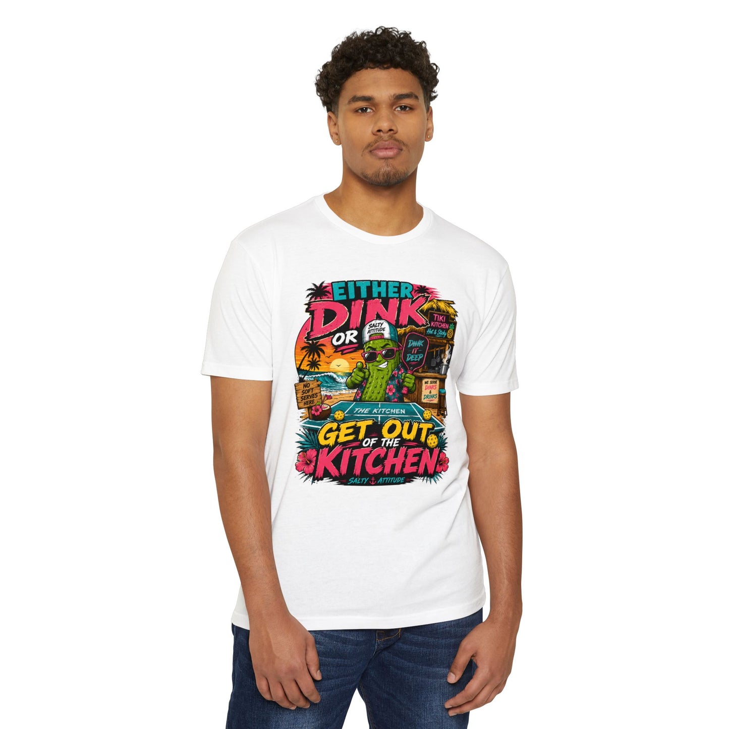 Either Dink or Get Out of the Kitchen T-Shirt – Funny Beach Bar Salty Crew Tee