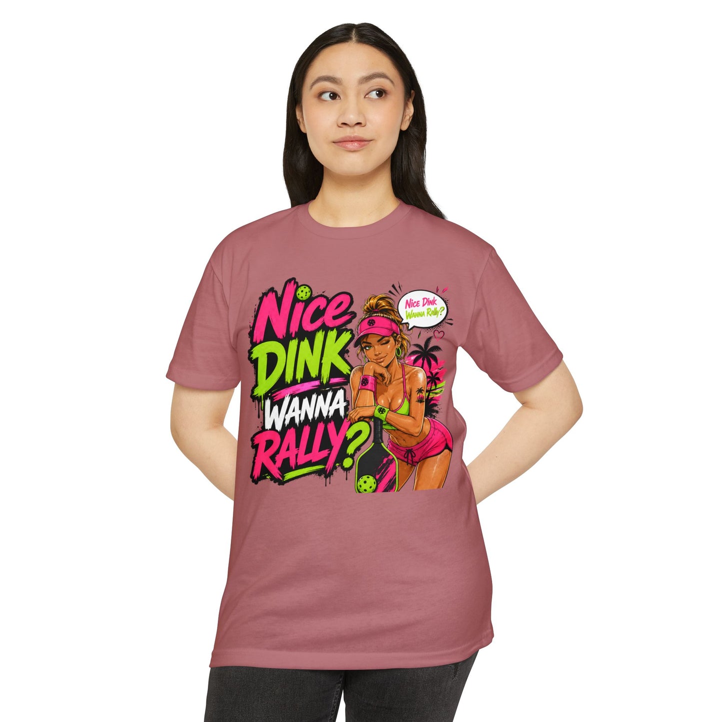 Beach Volleyball Tee — "Nice Dink Wanna Rally?" Graphic T‑Shirt (Salty Attitude)