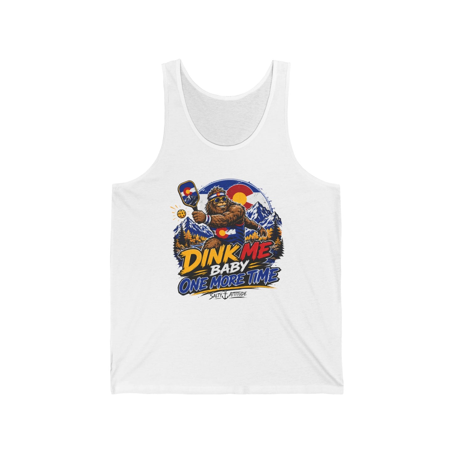Dink Me Baby Tank Top — Retro Beach Surf Graphic with 'Dink Me Baby One More Time'