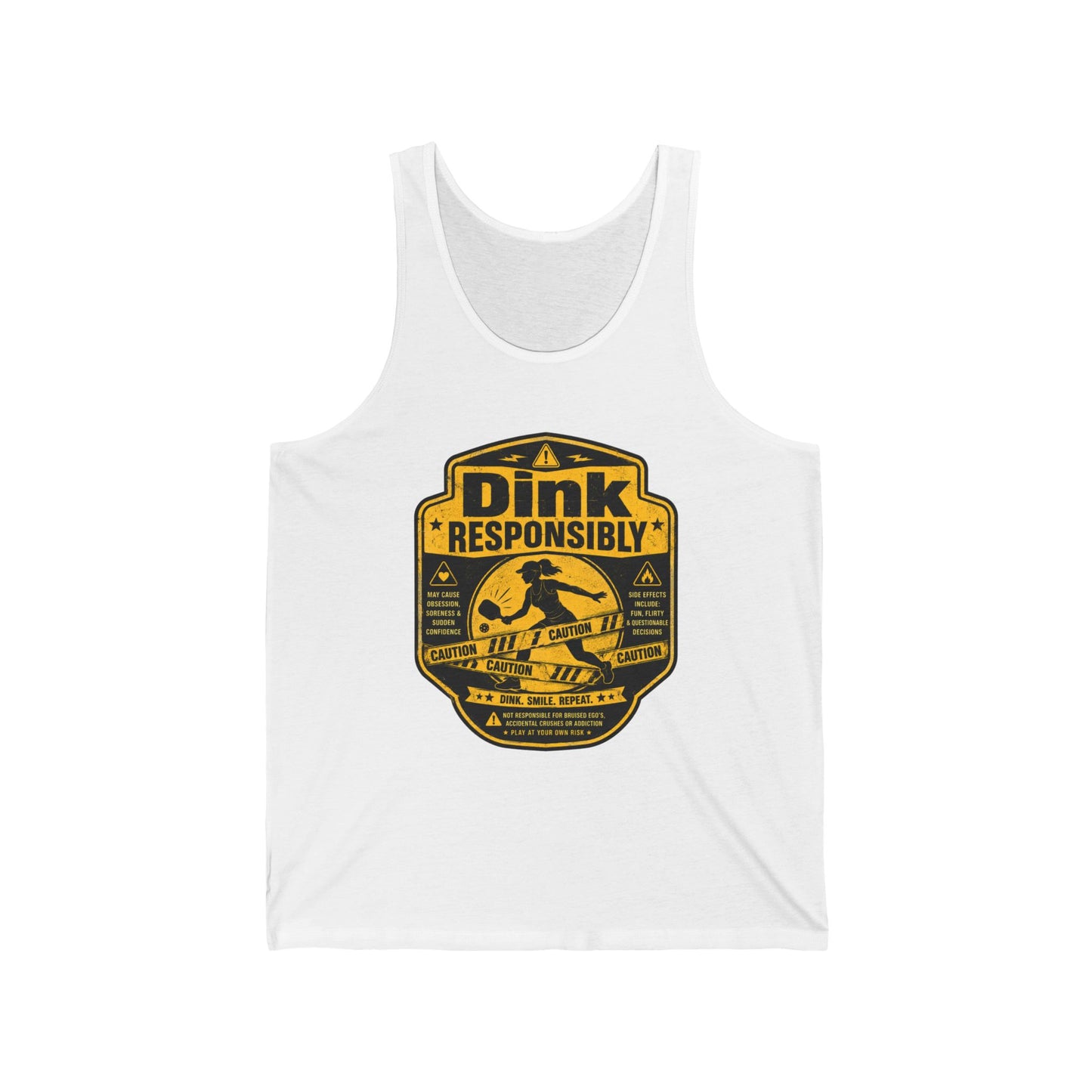 Dink Responsibly Pickleball Tank Top – 'Salty' Back Logo, Casual Sportswear