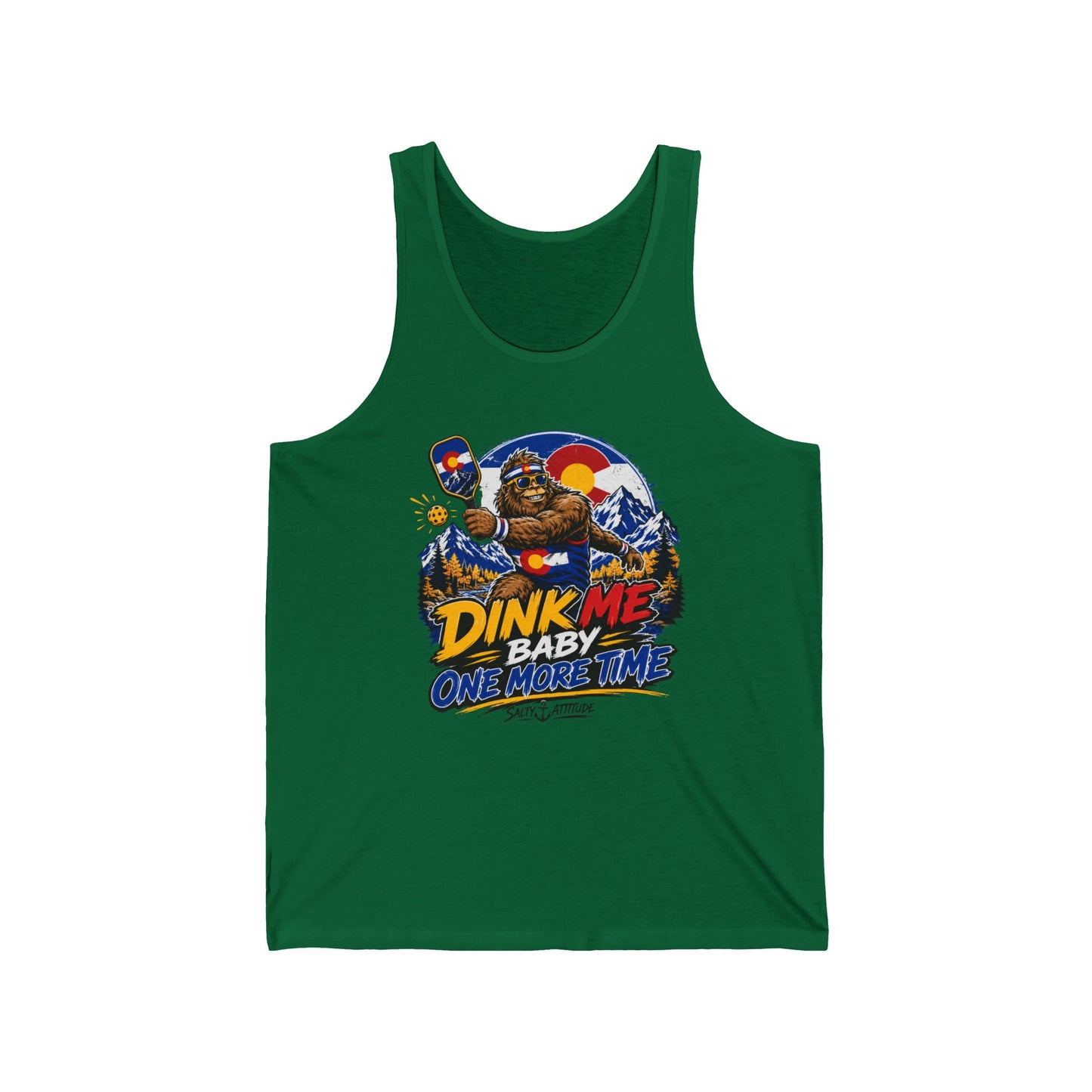 Dink Me Baby Tank Top — Retro Beach Surf Graphic with 'Dink Me Baby One More Time'