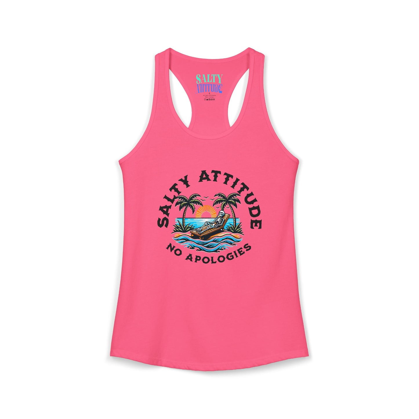 Skeleton Salty Attitude -  Women's Ideal Racerback Tank