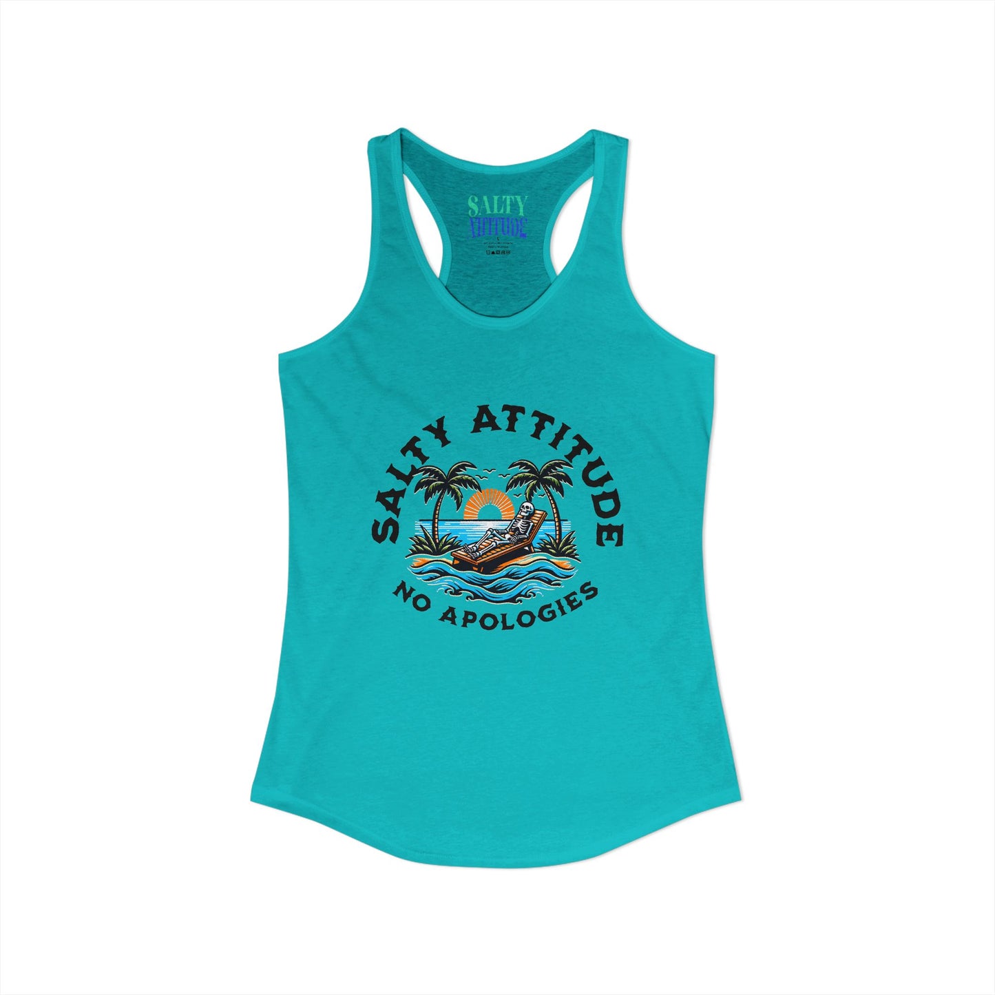 Skeleton Salty Attitude -  Women's Ideal Racerback Tank