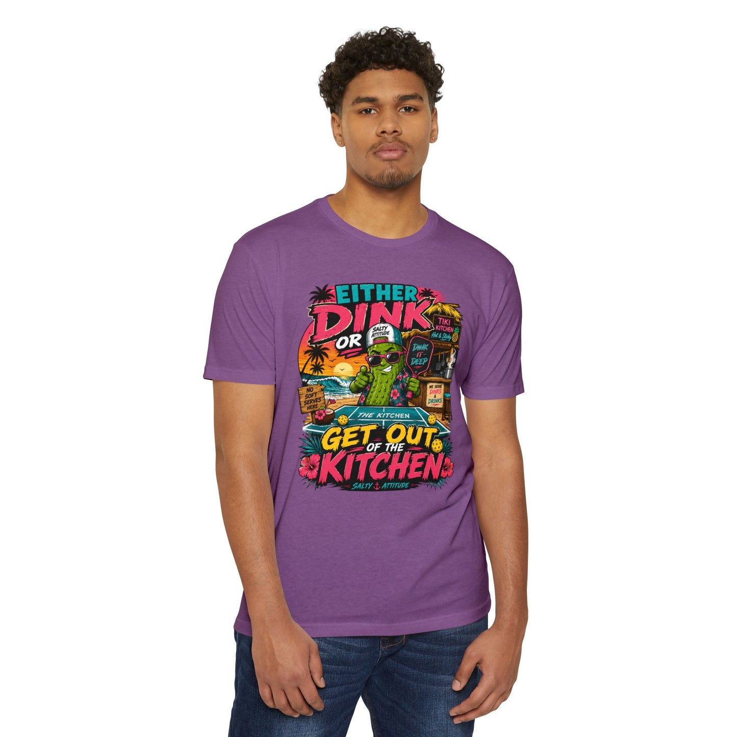 Either Dink or Get Out of the Kitchen T-Shirt – Funny Beach Bar Salty Crew Tee