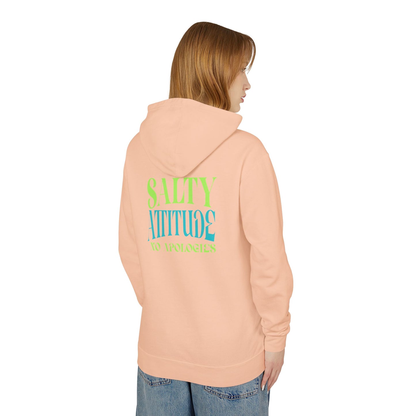Salty Attitude Hoodie — Beach Palm Wave Lightweight Pullover