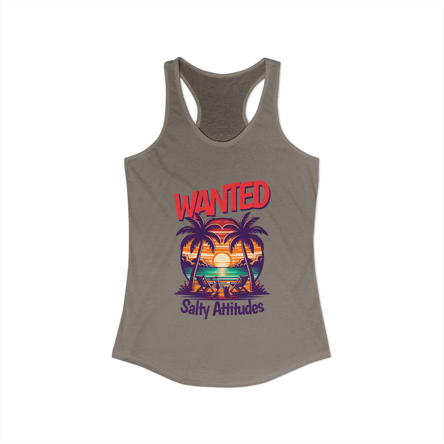 Wanted Salty Attitudes Summer Shirt, Beachwear, Women's Tropical Tank Top