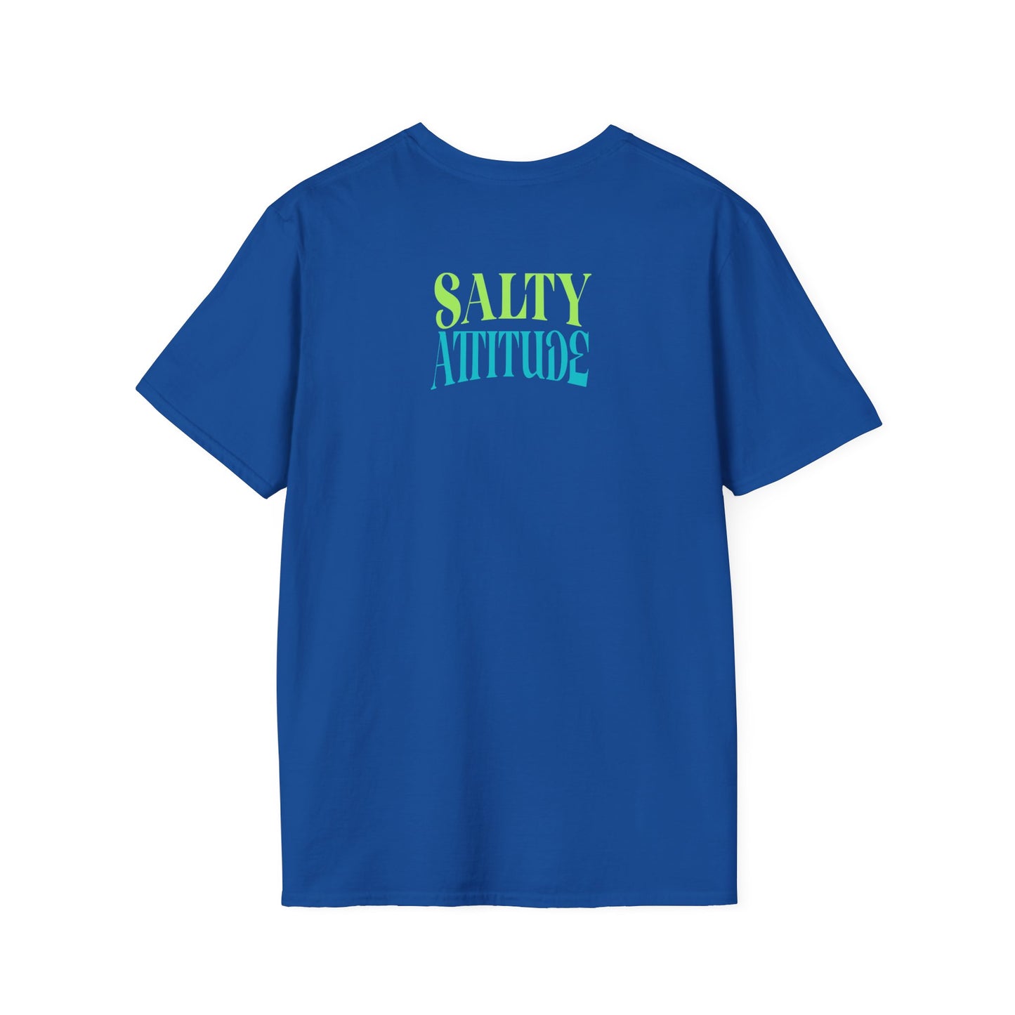 Salty Attitude Beach T-Shirt — Coastal Vacation Shirt with Boat & Palm Icons