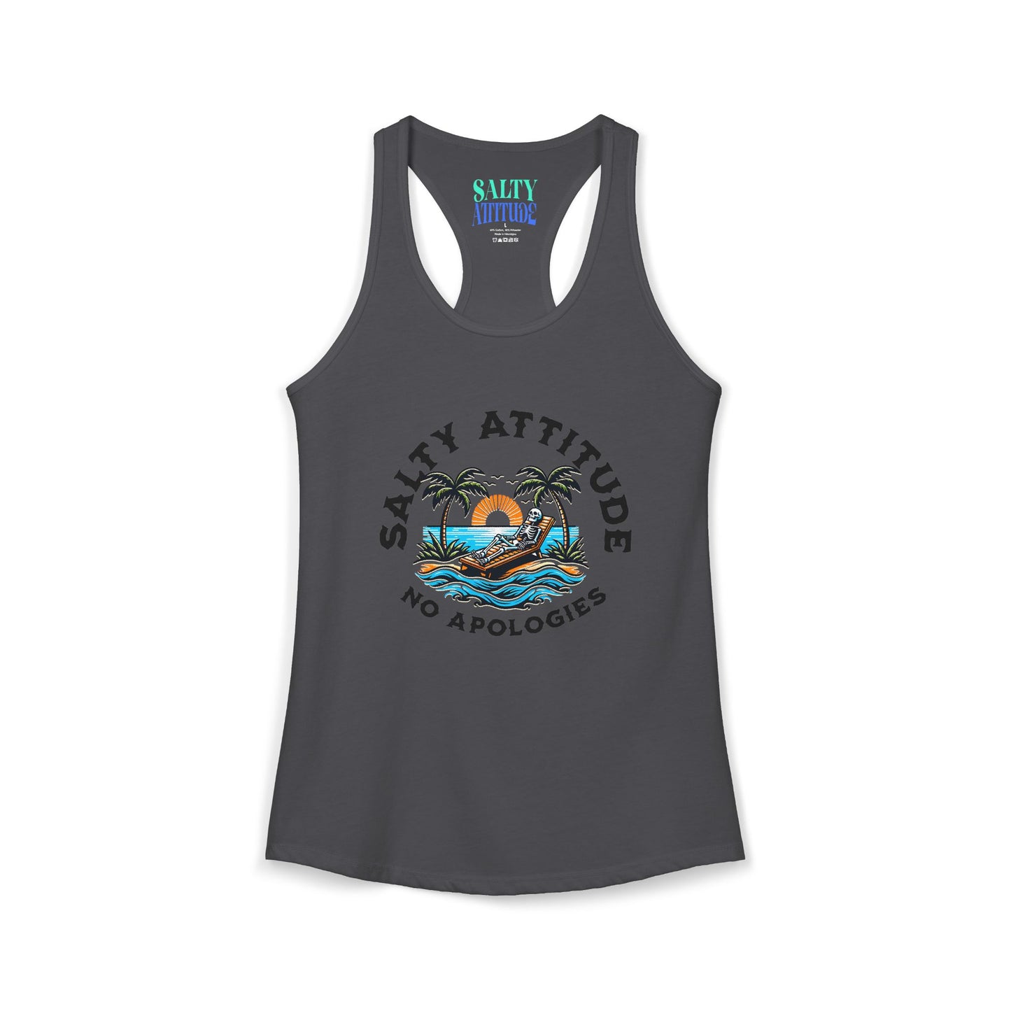 Skeleton Salty Attitude -  Women's Ideal Racerback Tank